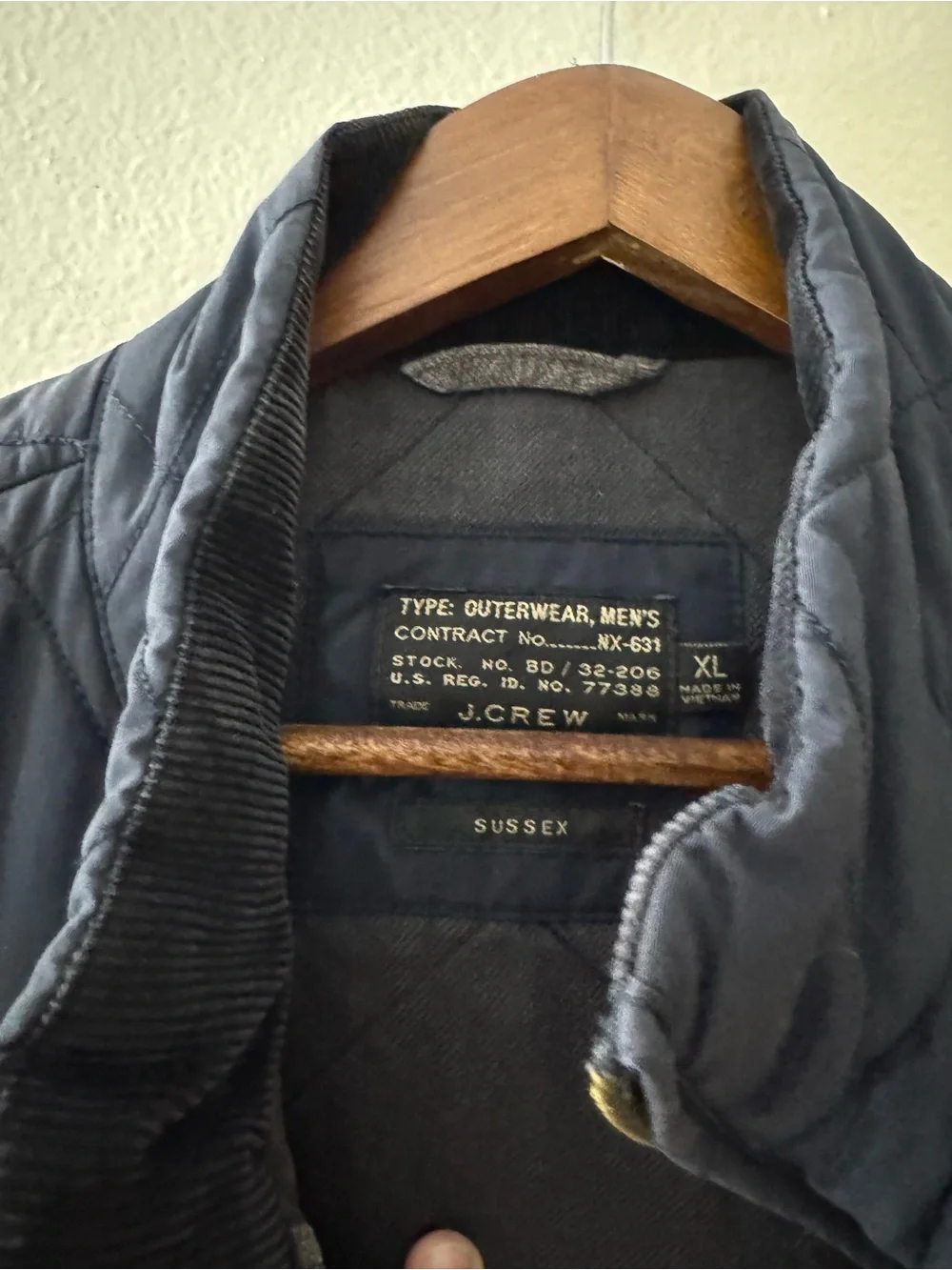 J. Crew Quilted Vest in Navy Blue